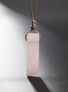 1件天然石材不对称长方形吊坠手工编织个性化项链 - 項鍊 - 查看 7