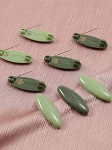 8pcs Của phụ nữ Đúng mốt Đầy màu sắc Dopamine Trâm cài , Cái cổ Khăn quàng cổ & Khăn trùm đầu Pins - màu xanh lá - Xem 3