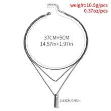 多層波西米亞風格線條項鍊女鎖骨鏈 - 黑色 - 查看 5