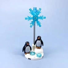 Diy動物主題小顆粒積木 - 包括企鵝冰川公園、北極雪景、企鵝冰島公園、兒童益智玩具 - 彩色 - 查看 10