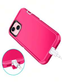 Apple Pink Neon Heavy Duty Shockproof 3-Layer Full Body Protection Tough Hybrid Rubber Strong Phone Case Waterproof Anti-Fall Scratch Resistant - Baby Pink - View 4