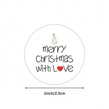 500 Pcs/Roll Merry Christmas Sticker For Package Seal Labels - White - View 2