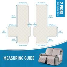 1/2/3 Seat Waterproof Recliner Sofa Cover, Non Slip Recliner Chair Covers, Washable Reclining Couch Cover Outdoor Cushion Covers Garden Furniture Protector With Elastic Straps Pocket For Pets, Cats, Dogs Cream - 奶油 - 查看 10