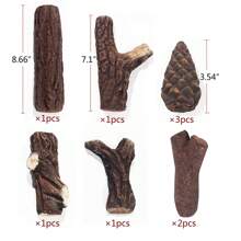 9 Pcs Fake Gas Fireplace Logs ,Ceramic Wood Fire Pit Logs Sets for Indoor or Outdoor Fire Pit Fireplace - 黑色 - 查看 4