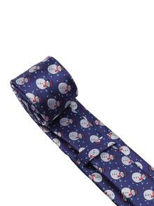 ZONFAZ 1條男士7cm時尚休閒節日紅/綠/藍聖誕元素領帶,適用於聖誕節和派對慶祝活動