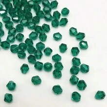 3mm Handmade Diy Crystal Rhombus Beads, Fashionable Beaded Chain For Bracelet/necklace, Conical Loose Beads Jewelry Accessory - malachite green - View 6