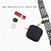 Set Of 1 Adjustable Shoulder Strap With 1 Coin Purse Attached, Mini Crossbody Bag For Coins, Lipstick, Keys, DIY Strap Accessory