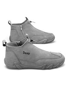 秋冬男士時尚休閒鞋、戶外靴、工作安全鞋、踝靴、平底鞋 - 灰色 - 查看 4