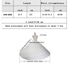 直徑180厘米12環襯裙,適用於超大球形婚禮禮服,新娘禮服配件擺裙