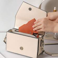 Pu太陽眼鏡盒,攜帶式眼鏡盒,防曬眼鏡保護套,可愛的眼鏡夾,女士簡約眼鏡袋及小型化妝包 - 白色 - 查看 11