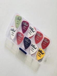 20入組啞面防滑木質吉他拍片,6厚度隨機顏色0.58/0.71/0.81/0.96/1.20/1.50毫米,附拍片盒儲存 - 彩色 - 查看 4