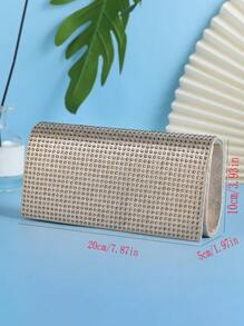 1只金色亮片歐美風晚宴包,配鍊帶適合女性,適用於宴會和派對 - 金色 - 查看 4