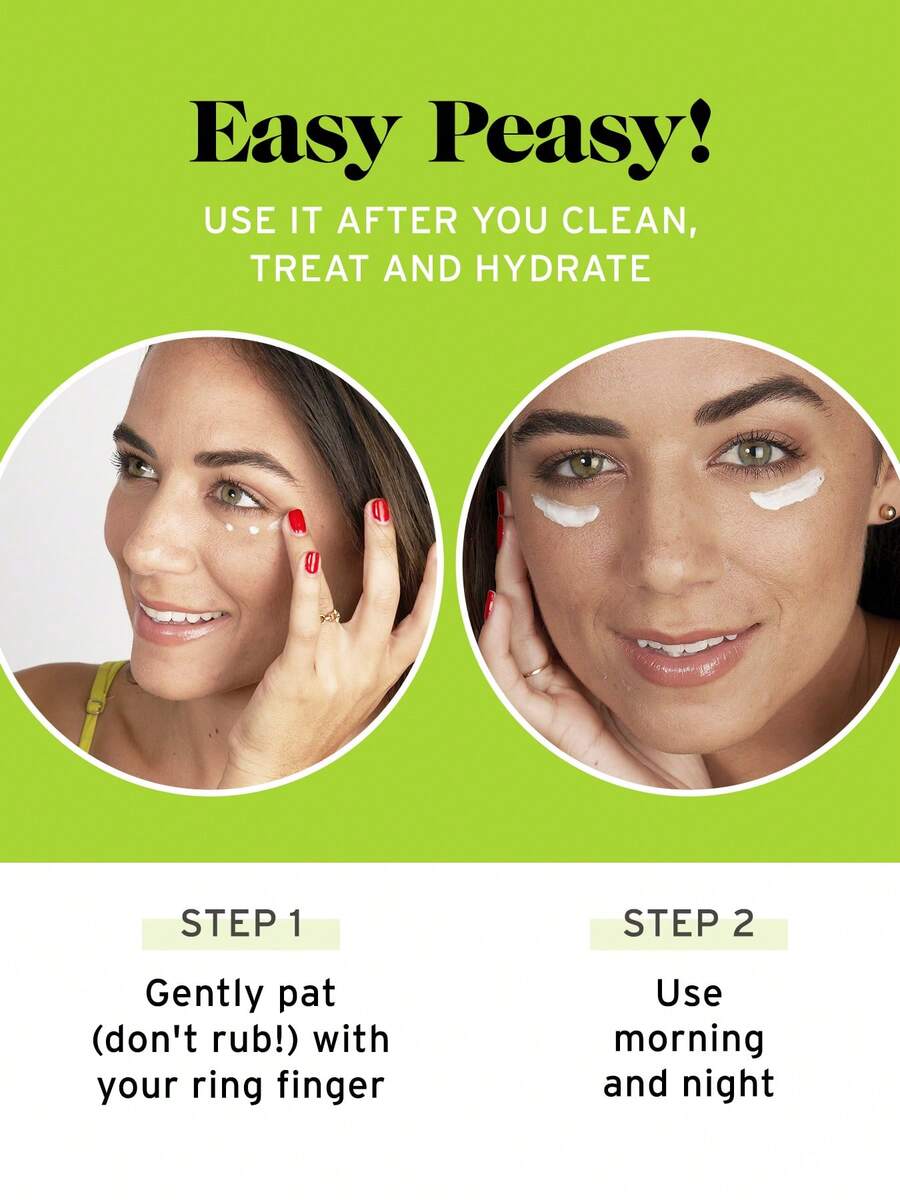 No BS Caffeine Eye Cream with Pure Hyaluronic Acid and PlantBased