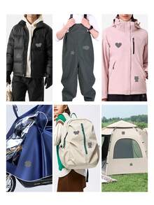 7入組反光貼紙-幾何圖案設計-便捷diy貼紙-耐用於鞋子,衣服,帳篷,雨衣,雨傘,背包等 - 灰色 - 查看 3