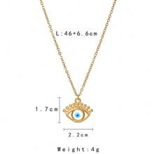 1 Pc Personalized And Creative Stainless Steel Gold Eye Eyelash Drop Oil Women's Necklace - Personalized eye pendant necklace - View 5