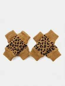 2 Pairs/4pcs Yellow Leopard Print Pet Dog Cat Leg Warmers Knee Pads, Warm Elastic Breathable Socks Suitable For Small Dogs And Cats