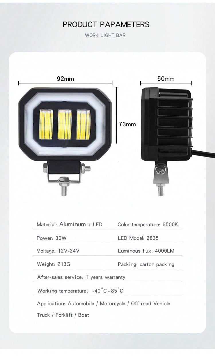 1 Pack LED Work Light Car Truck OffRoad Auxiliary Lighting LED