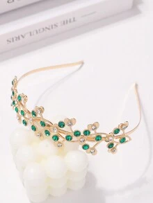 1 Miếng Cô gái vui tươi & Rhinestone sáng bóng & Kim loại 3D Tim Băng đô cài tóc Đối với Thanh thiếu niên - màu xanh lá - Xem 4
