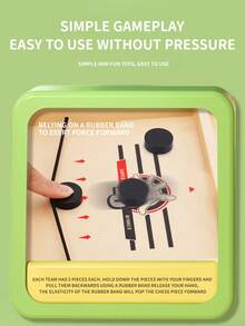 1 件亲子互动双人对战室内桌面腹肌弹棋游戏，益智趣味玩具，成人派对游戏适合万圣节/圣诞节/感恩节 - 米色 - 查看 3