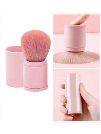 1支便携式可伸缩散粉刷，多功能化妆工具，可作粉底刷、遮瑕刷、腮红刷、修容刷、古铜粉刷、散粉刷、粉底刷、腮红刷