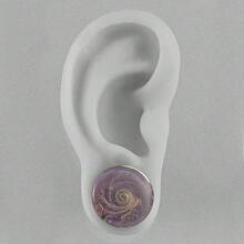 2PCS Galaxy Planet Series Glass Ear Plugs Gauges Expanders Tunnels Ear Piercing Jewelry Set - Purple - View 6
