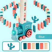 趣味多米诺骨牌电动火车 垂直积木 DIY 益智儿童游戏玩具 适合双十一、圣诞节、生日、感恩节、万圣节礼物 - 彩色 - 查看 2