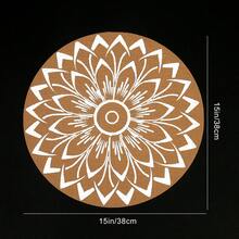 波西米亞風格 Pvc 餐墊網版印刷西餐隔熱墊可水洗 Teslin 餐墊 2/4/6/8 - 白色 - 查看 2