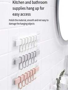 creativo esquina Toalla de baño Estante con Ganchos , sin rastro Adhesivo instalación - Blanco - Ver 7