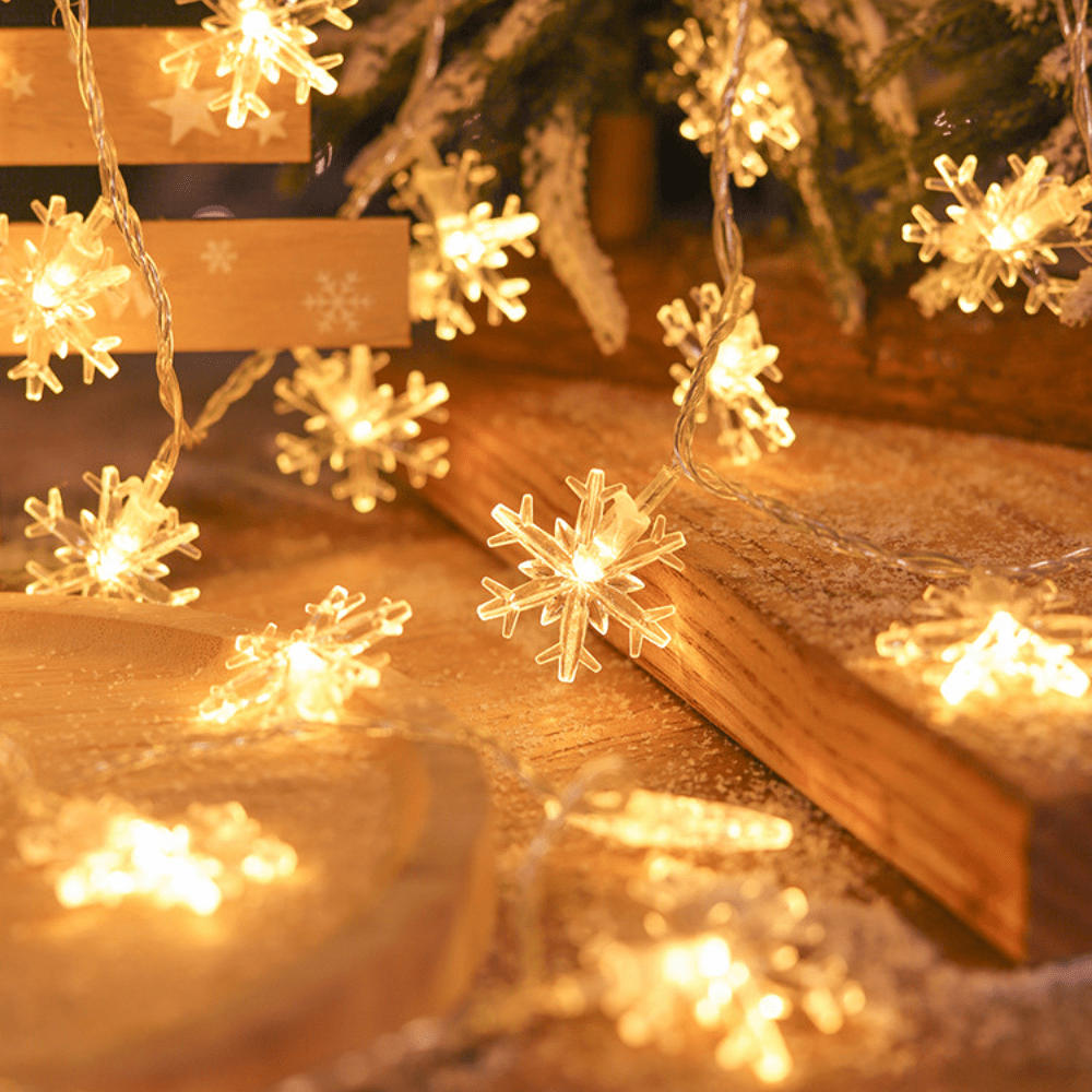 1 pc 3M/6M USB Christmas LED Snowflake Lights Colorful Flashing