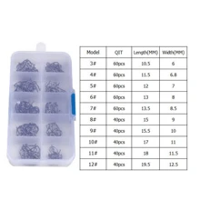 500 Piezas Kit De Anzuelos Pesca Afilados Con Caja - Negro - Ver 2