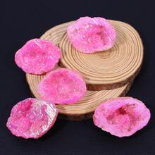 1個鍍銀藍寶石豐饒角玉石飾品,石英晶簇,治療水晶,魚缸水族箱,桌面房間裝飾,房間裝飾,治療水晶,標本裝飾 - 粉色 - 查看 2