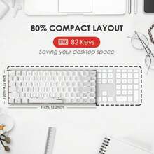 ATTACK SHARK * AJAZZ AK33 机械键盘，背光 USB 线机械键盘，82 键紧凑型机械游戏键盘，具有防鬼影功能，适合游戏玩家和打字员 - 白色/紅色開關/白光 - 查看 3