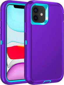 Apple Heavy Duty Shockproof 3-Layer Full Body Protection Hybrid Rubber Rugged Phone Case - Violet Purple - View 5