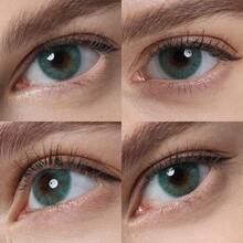 MagisTer彩色隱形眼鏡自然外觀淺色系海藍色1對/2片14.0mm 6個月一次性化妝隱形眼鏡配有禮品隱形眼鏡盒 - 海洋 - 查看 4