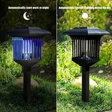 1入太陽能驅蟲器掛式/地面式/立式3合1蚊子燈,自帶2種模式的紫外及紫光led白光室外燈具,適用於花園、露台、別墅、草坪且具防水設計 - 黑色 - 查看 4
