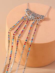 1條復古空心珍珠水鑽發鏈,適合女士日常佩戴