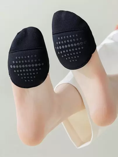 Women's Anti-Slip Forefoot Half Socks With Silicone Grip – Invisible Sheer Foot Pads For Summer Sandals, Accessories For Women Shoes