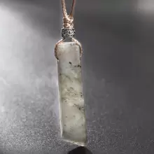 1件天然石材不对称长方形吊坠手工编织个性化项链 - 項鍊 - 查看 14