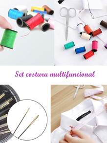 Set Kit De Costura De Bolsillo Portatil Equipo Básico Emergencias Viaje - Multicolor - Ver 5