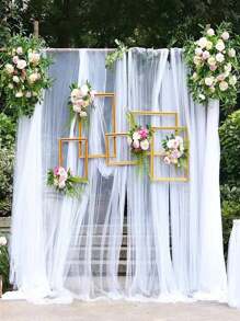 1pc White Soft Mesh Netting Fabric Material For Diy Decoration - White - View 3