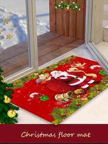 YIMEIS 1 Miếng Phong cách A Giáng sinh In Pha lê Nhung Thảm chùi chân , Hấp thụ , Không trượt , Bền chặt Thảm trải sàn Đối với Giáng sinh Đồ trang trí - Nhiều màu - Xem 3