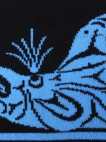 1 件女用針織蝴蝶提花帽子,時尚冬季保暖帽