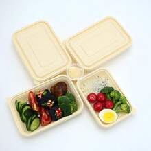 20/50 Piezas Contenedor Cuadrado De Preparación De Comida, Contenedor Reutilizable De Plástico Con Tapa, Bol De Comida De Material Desechable, Lonchera, Caja De Frutas, Caja Bento - 50 pcs - Ver 4