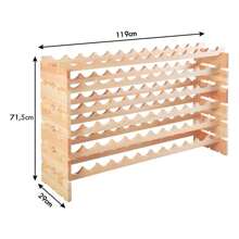 Wooden Wine Rack For 72 Bottles, Stackable And Expandable, Wine Cabinet With Shelf, Wooden Wall Wine Stand, Bottle Stand, Wine Holder, Bottle Rack, For Cellars, Dining Rooms, Restaurants, Bars - 棕色 - 查看 4