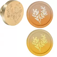 CYFUN DESIGN 1pc 25mm Brass Wax Seal Stamp Head (No Handle) With Vintage Botanical Design For Diy Wedding Party Invitation, Envelope, Gift Packing Decoration Back To School