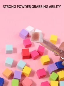 klimonla 50入組1cm迷你豆腐形海綿指甲藝術漸層混合四方形和削皮筆,附敲打膠 - 彩色 - 查看 5