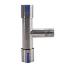 1pc Stainless Steel Brushed Toilet Connector With Copper Core, Triangular Valve & Double Open Angle Valve For Sink Faucet - Silver - View 11