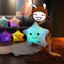 1pc Colorful Glow In The Dark Five Pointed Star Plush Pillow, Best Decoration, Large Size, Battery Free, Small Size, Vacuum Package, Ideal Festival & Birthday Gift For Girlfriends - Purple - View 6