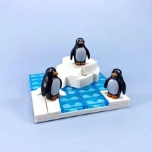 Diy動物主題小顆粒積木 - 包括企鵝冰川公園、北極雪景、企鵝冰島公園、兒童益智玩具 - 彩色 - 查看 9