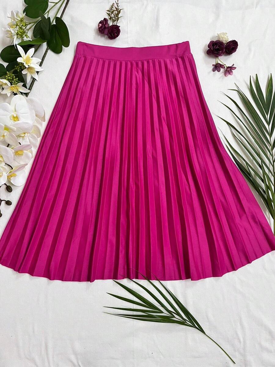 Women Skirts - 玫紅色 - 查看 1